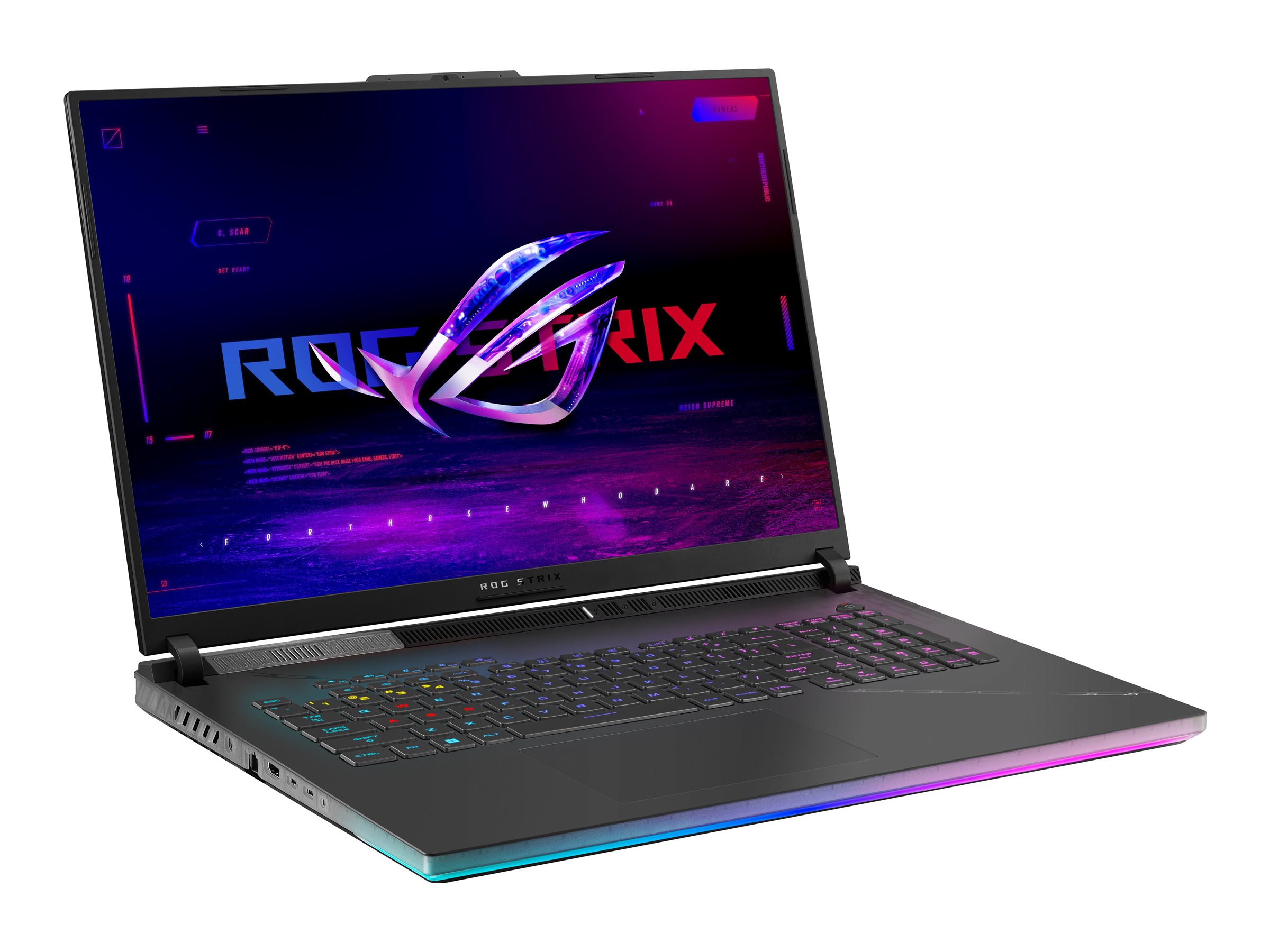 ASUS ROG Strix G18 G834JYR-N6090W - Intel Core i9 - i9-14900HX / jusqu'à 5.8 GHz - Win 11 Home - GeForce RTX 4090 - 64 Go RAM - 2 To SSD NVMe - 18" 2560 x 1600 (WQXGA) @ 240 Hz - 2.5 Gigabit Ethernet - Wi-Fi 6E, Bluetooth - noir - 90NR0IP2-M004H0 - Ordinateurs portables