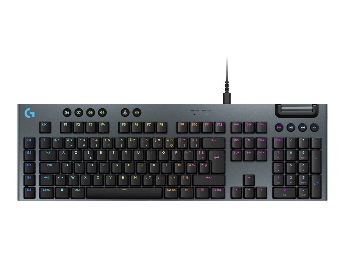 Logitech G915 X - Clavier - backlit - USB - AZERTY - Français - commutateur : GL Tactile - noir - 920-012939 - Claviers