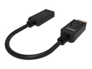 VISION Professional - Adaptateur vidéo - DisplayPort mâle pour HDMI femelle - noir - support 4K - TC-DPHDMI/BL - Câbles HDMI