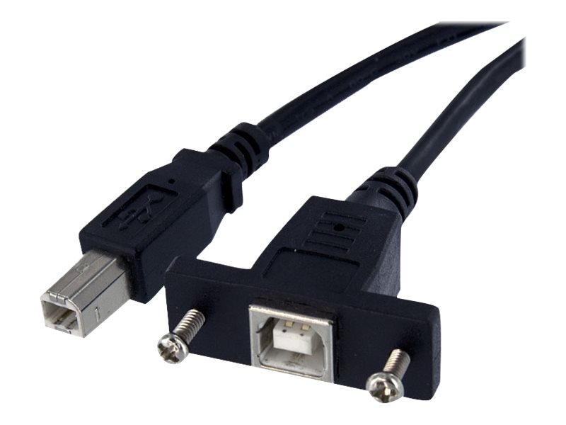 StarTech.com Cable USB 30 cm monte sur panneau B vers B - F/M - Câble USB - USB type B (F) pour USB type B (M) - USB 2.0 - 30 cm - moulé, vis moletées - noir - pour P/N: USB2HAB10, USB2HAB15, USB2HAB30AC, USB2HAB50AC, USB2HAB6, USB2HABM1, USB2HABM6RA - USBPNLBFBM1 - Câbles USB