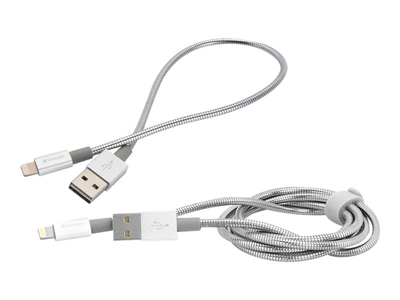 Verbatim Sync & Charge - Le kit câble - Lightning mâle mâle - argent - 48873 - Accessoires pour systèmes audio domestiques