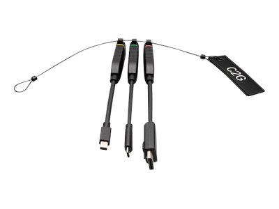 C2G Universal 4K HDMI Dongle Adapter Ring with Color Coded Mini DisplayPort, DisplayPort, USB-C, and Lightning - Kit d'adaptateur vidéo - noir - support 4K - C2G30041 - Accessoires pour téléviseurs