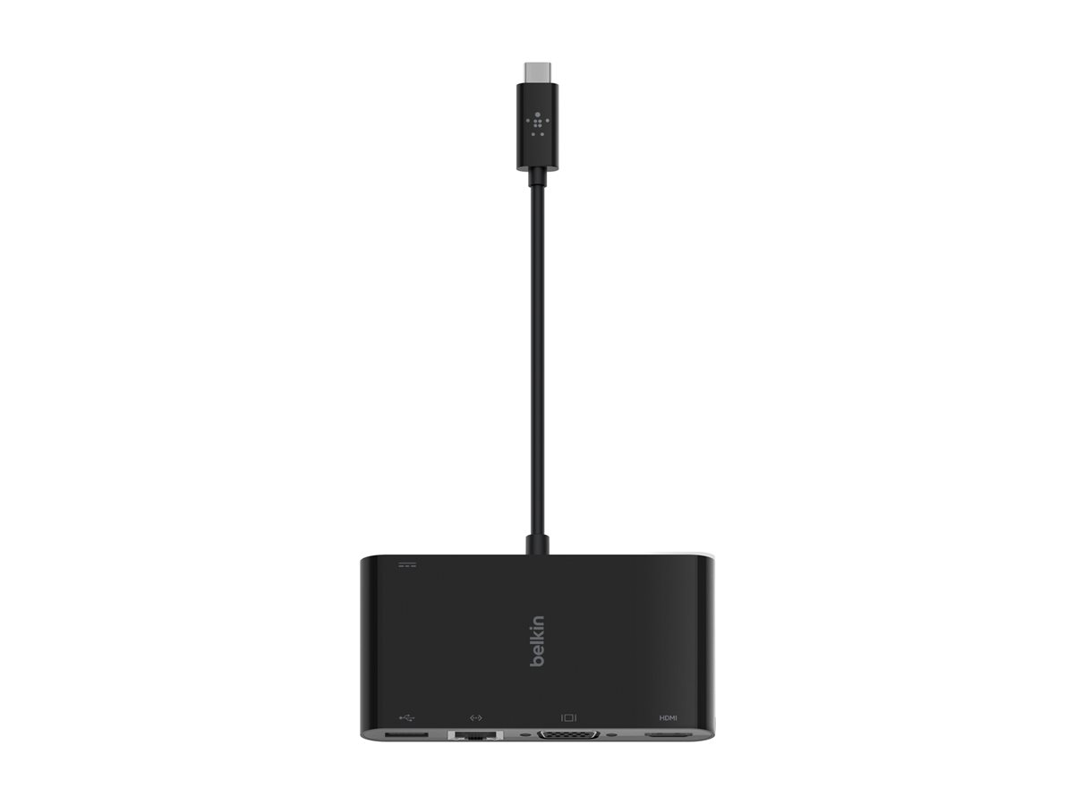 Belkin CONNECT - Multimédia et adaptateur de charge - USB-C - VGA, HDMI - 1GbE - AVC004btBK - Stations d'accueil pour ordinateur portable