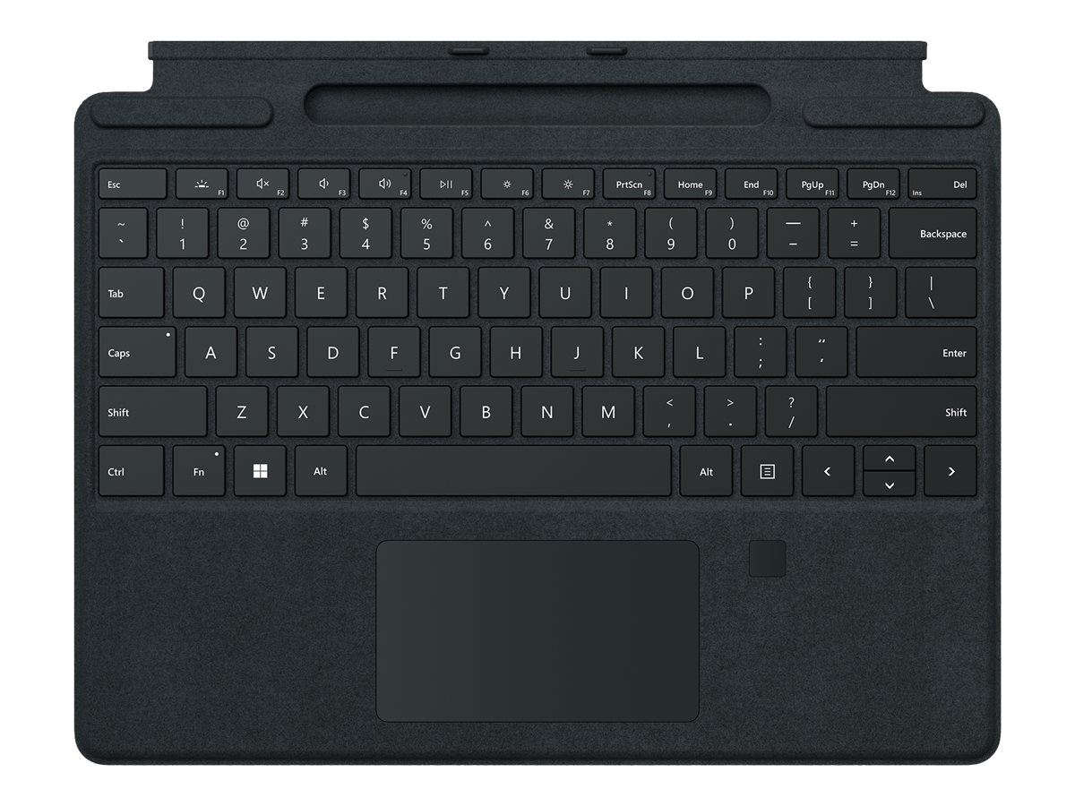 Microsoft Surface Pro Signature Keyboard with Fingerprint Reader - Clavier - avec pavé tactile, accéléromètre, plateau de rangement et de chargement du Surface Slim Pen 2 - noir - pour Surface Pro 8, Pro X - 8XF-00004 - Claviers