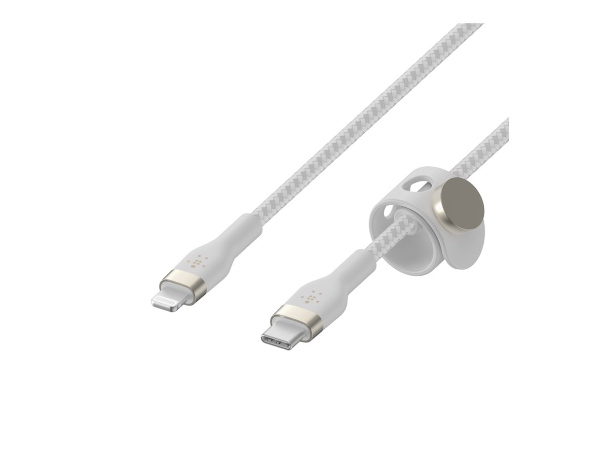 Belkin BOOST CHARGE - Câble Lightning - 24 pin USB-C mâle pour Lightning mâle - 3 m - blanc - CAA011BT3MWH - Câbles spéciaux