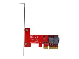 StarTech.com Adaptateur PCI Express x4 vers SFF-8643 pour SSD U.2 PCIe NVMe - Carte d'extension pour SSD U.2 NVMe via slot PCI Express - Adaptateur d'interface - 2.5" - Expansion Slot to U.2 - SAS 12Gb/s - PCIe x4 - rouge - PEX4SFF8643 - Adaptateurs de stockage