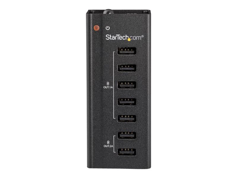 StarTech.com Station de charge universelle USB - 2 ports 2A et 5 ports 1A - Dock de recharge autonome avec fixation murale (ST7C51224EU) - Bande de charge + adaptateur secteur - 5 A - 7 connecteurs de sortie (USB) - noir - ST7C51224EU - Batteries et adaptateurs d'alimentation pour téléphone cellulaire