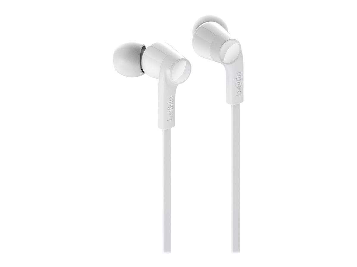 Belkin ROCKSTAR - Écouteurs avec micro - intra-auriculaire - filaire - USB-C - isolation acoustique - blanc - G3H0002BTWHT - Écouteurs