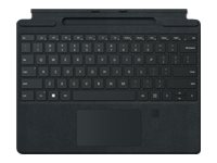 Microsoft Surface Pro Signature Keyboard with Fingerprint Reader - Clavier - avec pavé tactile, accéléromètre, plateau de rangement et de chargement du Surface Slim Pen 2 - QWERTY - R.-U. - noir - commercial - pour Surface Pro 8 - 8XG-00003 - Claviers