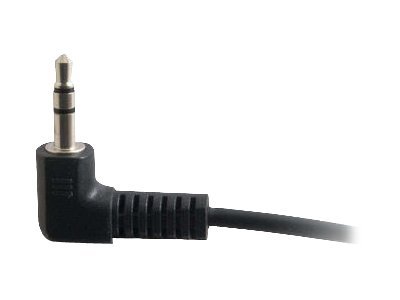 C2G Value Series - Câble audio - mini-phone stereo 3.5 mm mâle pour mini-phone stereo 3.5 mm mâle - 50 cm - blindé - noir - connecteur à 90°, connecteur à angle droit - 80122 - Accessoires pour systèmes audio domestiques