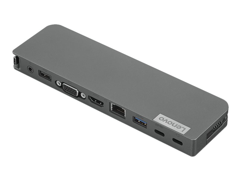Lenovo USB-C Mini Dock - Mini-dock - USB-C - VGA, HDMI - 1GbE - 65 Watt - Campus - 40AU0065EU - Stations d'accueil pour ordinateur portable