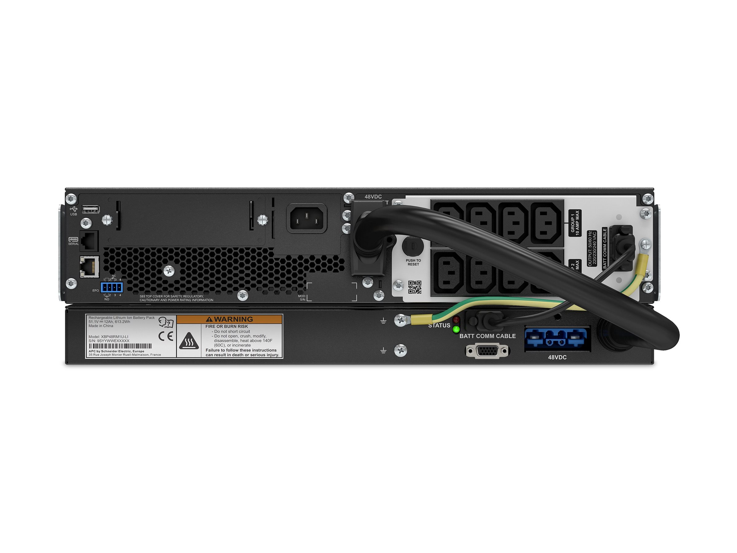 APC Smart-UPS On-Line Li-Ion 1500VA - Onduleur (montable sur rack / externe) - CA 230 V - 1350 Watt - 1500 VA - RS-232, USB - connecteurs de sortie : 8 - noir - SRTL1500RMXLI - UPS montables sur rack