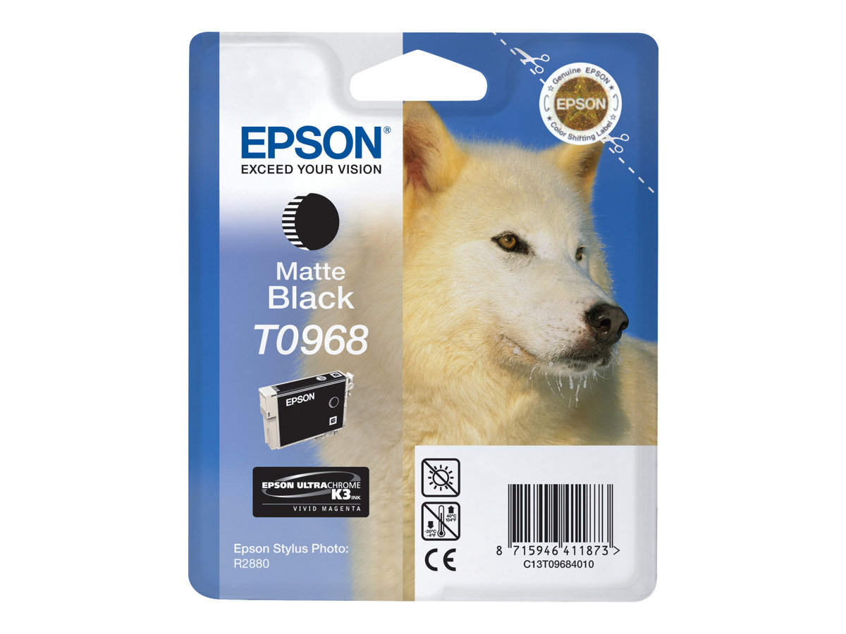 Epson T0968 - 11.4 ml - noir mat - original - blister - cartouche d'encre - pour Stylus Photo R2880 - C13T09684010 - Cartouches d'encre Epson