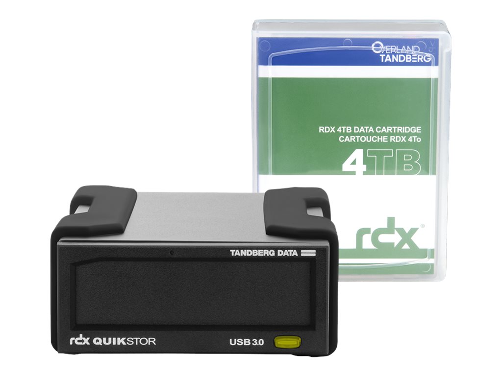 Overland-Tandberg RDX QuikStor - Lecteur de disque - cartouche RDX - SuperSpeed USB 3.0 - externe - noir - avec cartouche 4 TB - 8866-RDX - Disques durs à cassettes de données