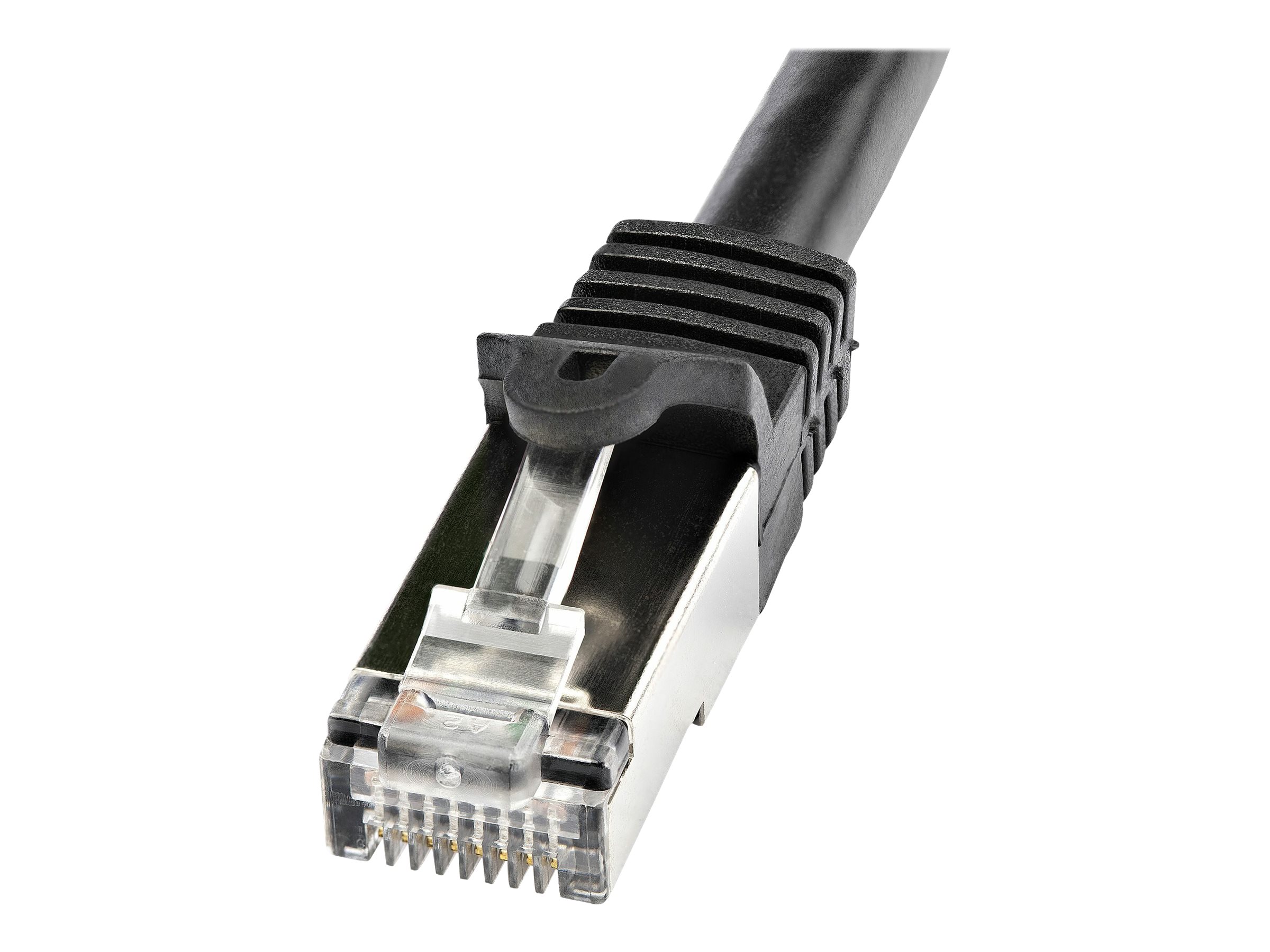 StarTech.com Câble réseau Cat6 blindé SFTP sans crochet - 1 m Noir - Cordon Ethernet RJ45 anti-accroc - Câble patch - Cordon de raccordement - RJ-45 (M) pour RJ-45 (M) - 1 m - SFTP - CAT 6 - moulé, sans crochet - noir - N6SPAT1MBK - Câbles à paire torsadée