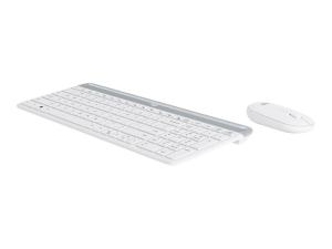 Logitech Slim Wireless Combo MK470 - Ensemble clavier et souris - sans fil - 2.4 GHz - Italien - blanc cassé - 920-009197 - Claviers