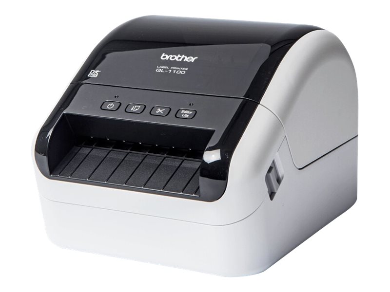 Brother QL-1100c - Imprimante d'étiquettes - thermique direct - Rouleau (10,36 cm) - 300 x 300 ppp - jusqu'à 110 mm/sec - USB 2.0 - outil de coupe - blanc, noir brillant - QL1100CUA1 - Imprimantes thermiques