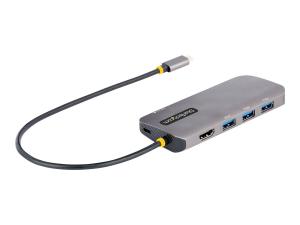 StarTech.com USB C Multiport Adapter, 4K 60Hz HDMI Video, 3-Port 5Gbps USB-A 3.2 Hub, 100W Power Delivery Passthrough, GbE, USB Type-C Mini Travel Dock with Charging, 12in/30cm Cable - USB C Laptop Docking Station (127B-USBC-MULTIPORT) - Station d'accueil - USB-C - 1GbE - 127B-USBC-MULTIPORT - Stations d'accueil pour ordinateur portable