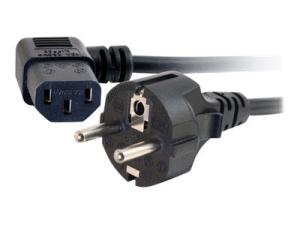 C2G Universal Power Cord - Câble d'alimentation - power CEE 7/7 (M) pour power IEC 60320 C13 - 2 m - connecteur à 90°, moulé - noir - Europe - 88534 - Câbles d'alimentation
