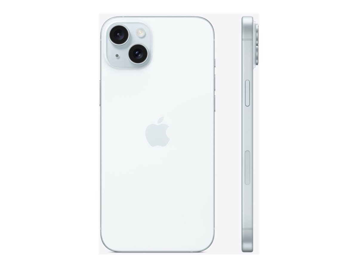 Apple iPhone 15 Plus - 5G smartphone - double SIM / Mémoire interne 256 Go - écran OEL - 6.7" - 2796 x 1290 pixels - 2x caméras arrière 48 MP, 12 MP - front camera 12 MP - bleu - MU1F3ZD/A - iPhone