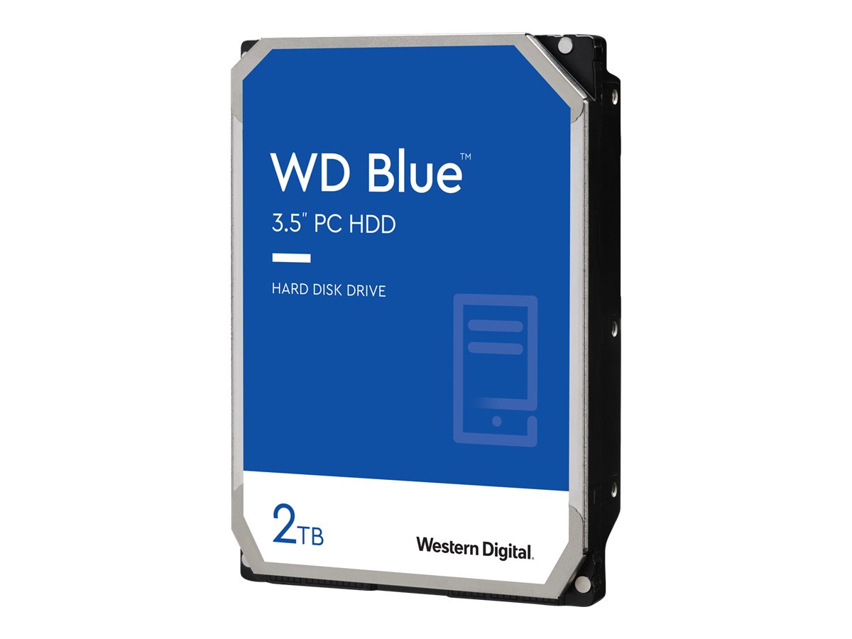 WD Blue WD20EZBX - Disque dur - 2 To - interne - 3.5" - SATA 6Gb/s - 7200 tours/min - mémoire tampon : 256 Mo - WD20EZBX - Disques durs internes