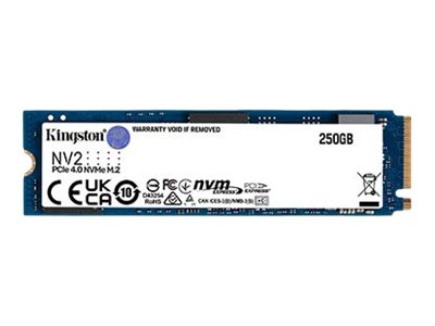 Kingston NV2 - SSD - 250 Go - interne - M.2 2280 - PCIe 4.0 x4 (NVMe) - pour Intel Next Unit of Computing 12 Pro Kit - NUC12WSKi5 - SNV2S/250G - Disques SSD