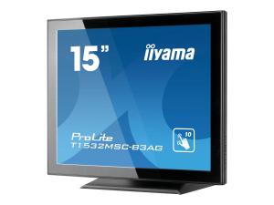 iiyama ProLite T1532MSC-B3AG - Écran LED - 15" - écran tactile - 1024 x 768 - TN - 370 cd/m² - 700:1 - 8 ms - DVI-D, VGA - haut-parleurs - noir - T1532MSC-B3AG - Écrans d'ordinateur