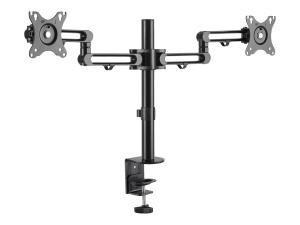 Eaton Tripp Lite Series Flex arm dual desk mount for 13 - 27" screens up to 17.6 lbs per screen - Kit de montage - pleine action - pour 2 écrans LCD - acier - noir - Taille d'écran : 13"-27" - ordinateur de bureau - DDR1327SDFC-1 - Accessoires pour écran