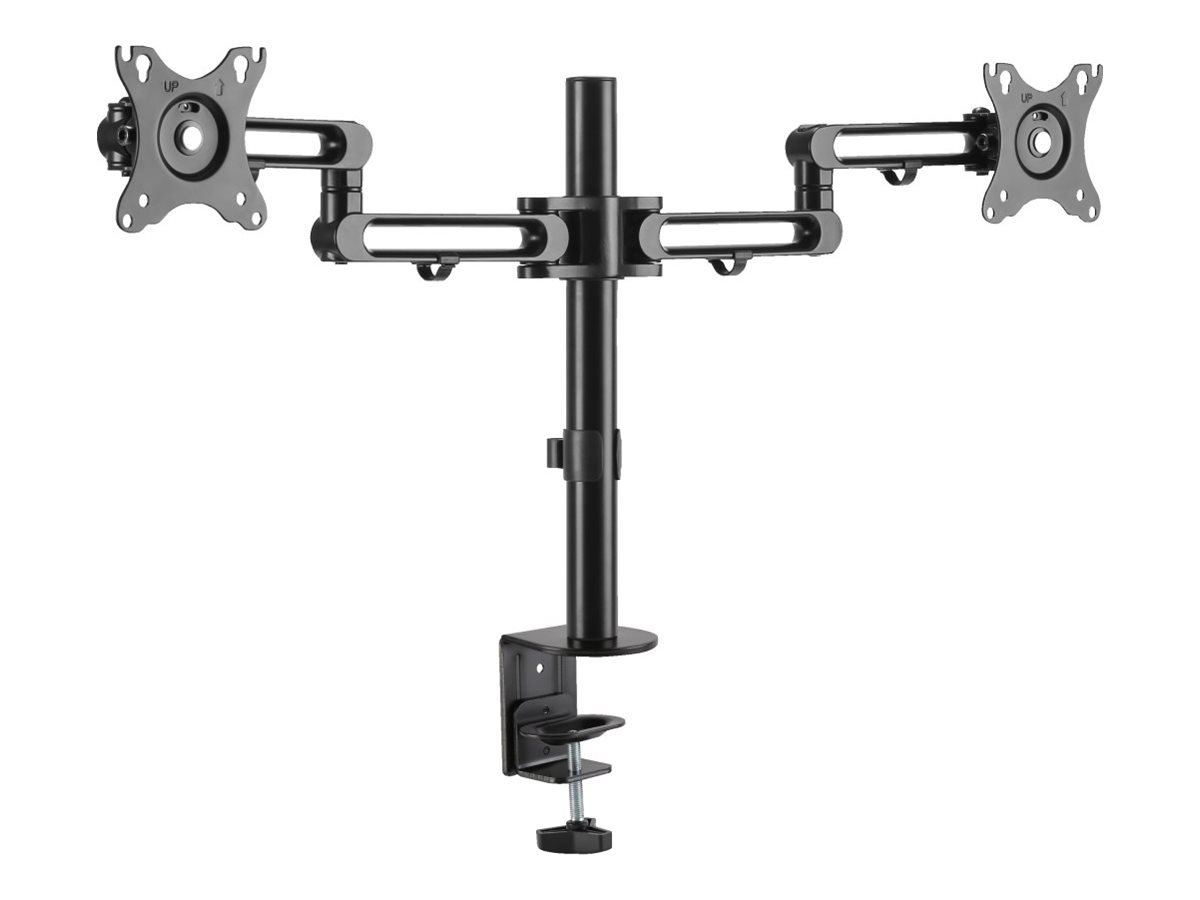 Eaton Tripp Lite Series Flex arm dual desk mount for 13 - 27" screens up to 17.6 lbs per screen - Kit de montage - pleine action - pour 2 écrans LCD - acier - noir - Taille d'écran : 13"-27" - ordinateur de bureau - DDR1327SDFC-1 - Accessoires pour écran