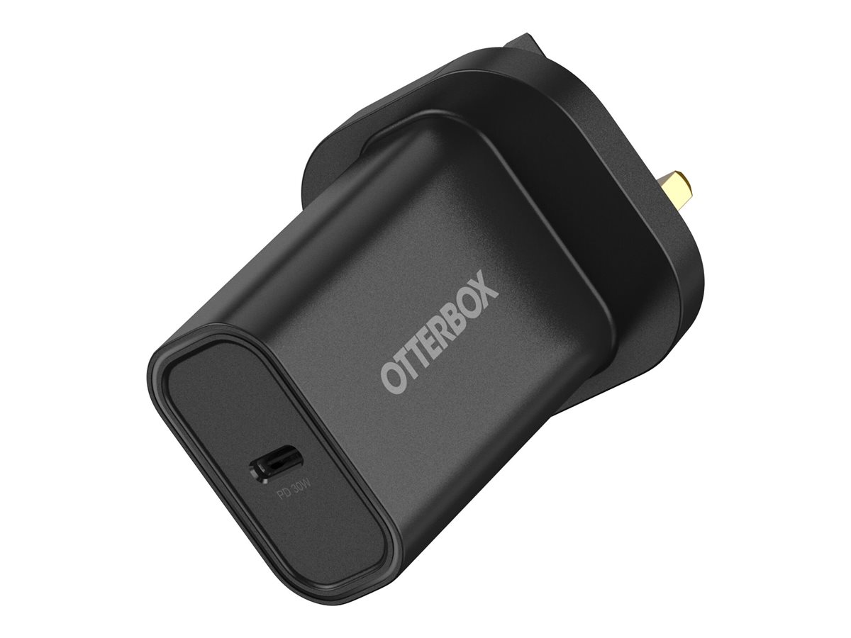 OtterBox - Adaptateur secteur - 30 Watt - PD (24 pin USB-C) - noir - 78-81345 - Adaptateurs électriques et chargeurs