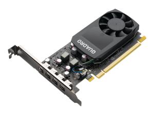 NVIDIA Quadro P1000 - Carte graphique - Quadro P1000 - 4 Go GDDR5 - PCIe 3.0 x16 profil bas - 4 x Mini DisplayPort - Adaptateurs inclus - VCQP1000V2-PB - Adaptateurs vidéo professionnels