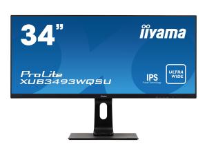 iiyama ProLite XUB3493WQSU-B1 - Écran LED - 34" - 3440 x 1440 UWQHD @ 75 Hz - ADS-IPS - 400 cd/m² - 1000:1 - 4 ms - 2xHDMI, DisplayPort - haut-parleurs - noir mat - XUB3493WQSU-B1 - Écrans d'ordinateur