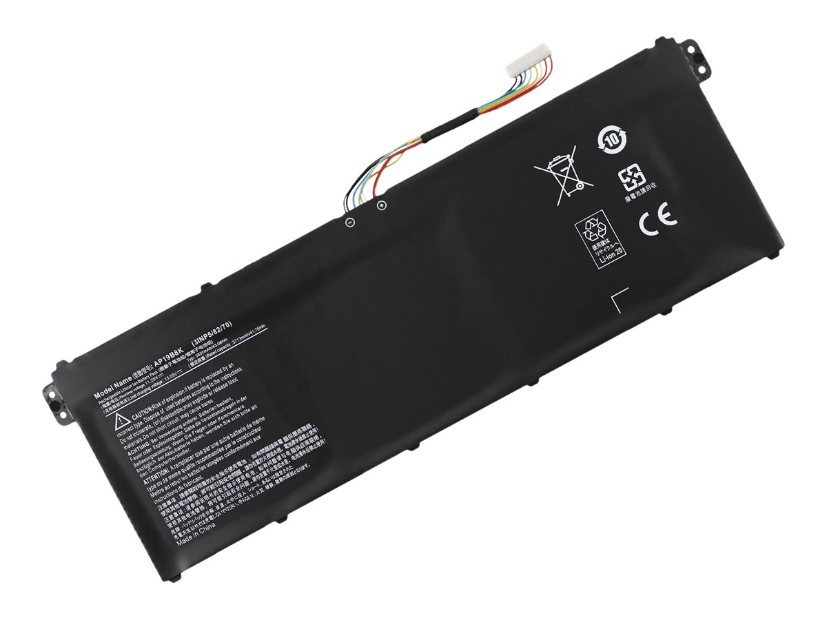 DLH - Batterie de portable (équivalent à : Acer AP19B8K, Acer KT.0030G.022) - lithium-polymère - 3700 mAh - 42 Wh - pour Acer Aspire 3; Chromebook 31X; Chromebook Spin 311; Extensa 15; Spin 1; TravelMate Spin B3 - AARR4871-B042Y2 - Batteries pour ordinateur portable