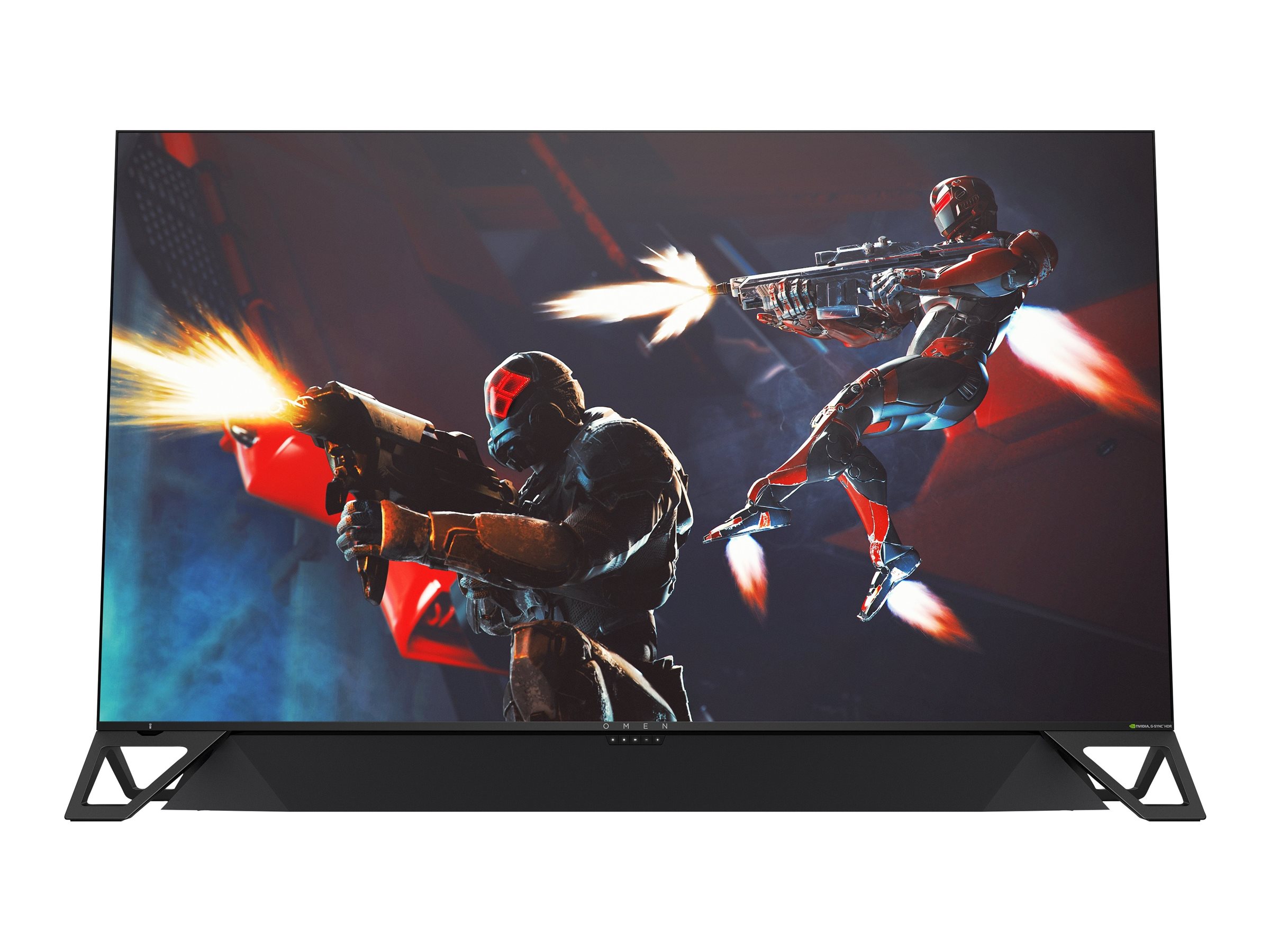 OMEN X by HP Emperium 65 Big Format Gaming Display - Écran LED - jeux - 64.5" - fixe - 3840 x 2160 4K UHD (2160p) @ 144 Hz - MVA - 1000 cd/m² - 4000:1 - DisplayHDR 1000 - 4 ms - 3xHDMI, DisplayPort - barre de son - noir ombré - 4JF30AA#ABB - Écrans d'ordinateur