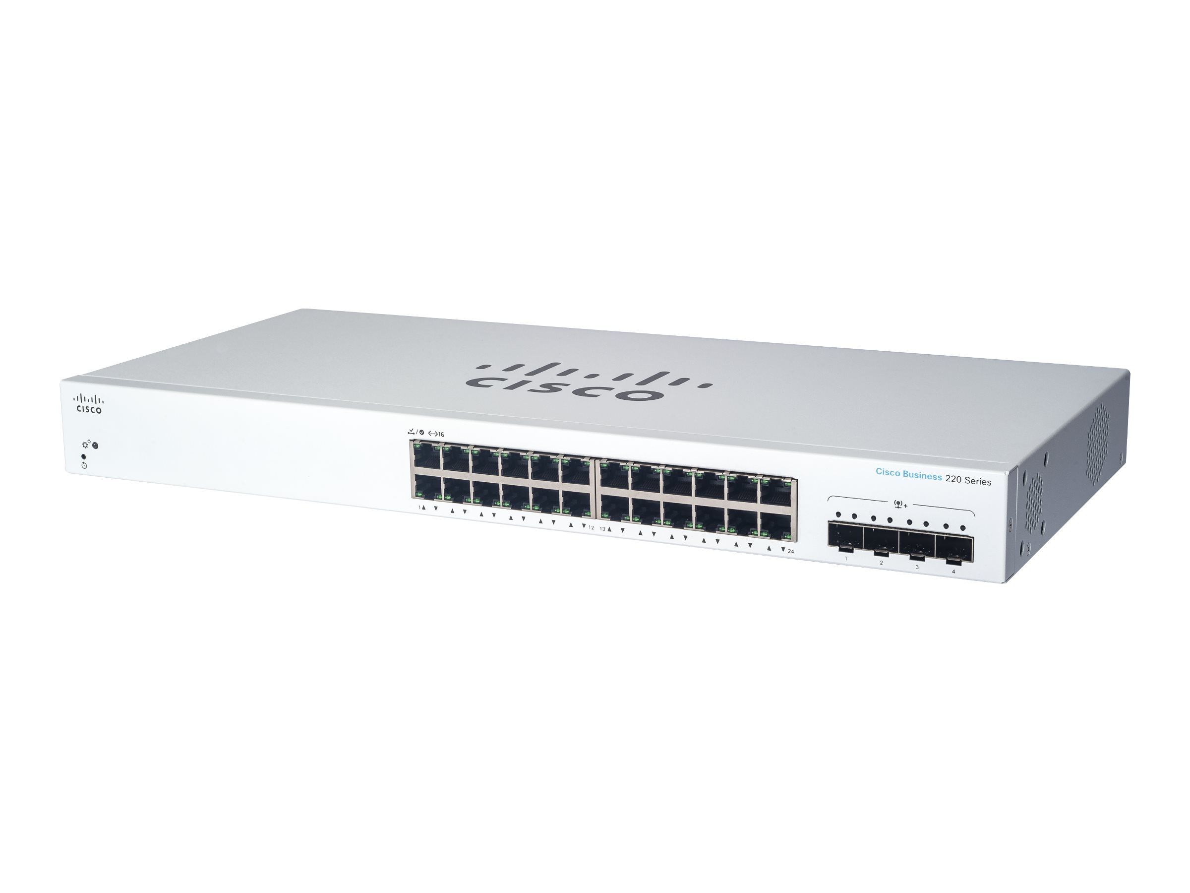 Cisco Business 220 Series CBS220-24T-4X - Commutateur - intelligent - 24 x 10/100/1000 + 4 x SFP+ 10 Go (liaison montante) - Montable sur rack - CBS220-24T-4X-EU - Concentrateurs et commutateurs gigabit
