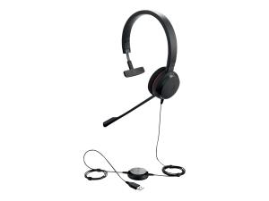 Jabra Evolve 20 MS mono - Micro-casque - sur-oreille - filaire - USB - Certifié pour Skype for Business - 4993-823-109 - Écouteurs