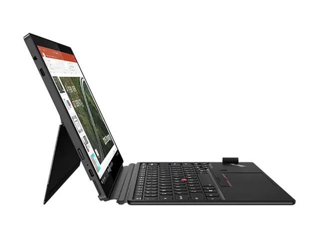 Lenovo ThinkPad X12 Detachable Gen 2 21LK - Tablette - avec clavier détachable - Intel Core Ultra 5 - 134U / jusqu'à 4.4 GHz - vPro Enterprise - Win 11 Pro - Intel Graphics - 16 Go RAM - 512 Go SSD TCG Opal Encryption 2, NVMe - 12.3" IPS écran tactile 1920 x 1280 (Full HD Plus) - Wi-Fi 6E, Bluetooth - 4G - noir - clavier : Français - avec 1 an de support Premier Lenovo - 21LK001LFR - Ordinateurs portables