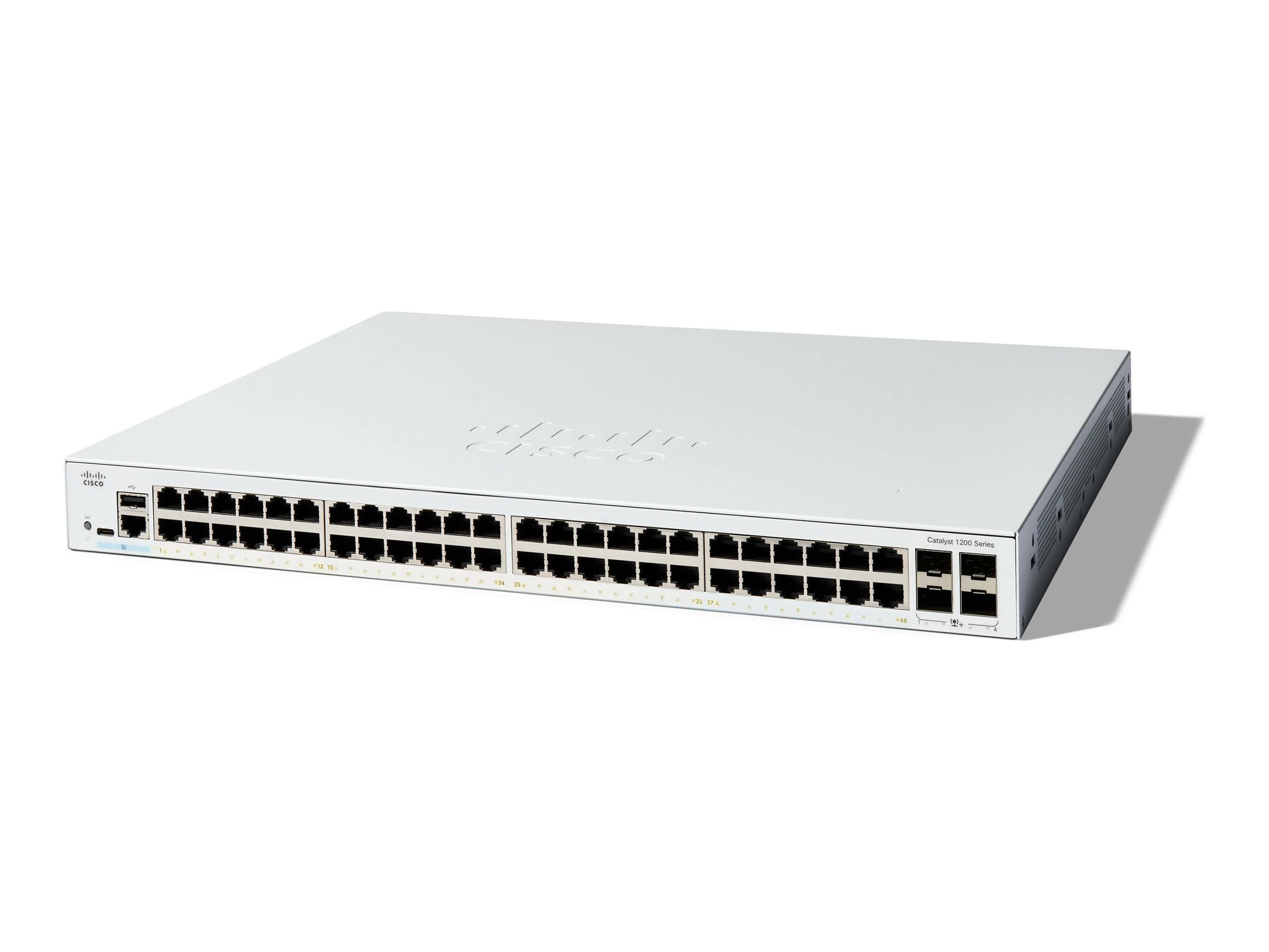 Cisco Catalyst 1200-48T-4X - Commutateur - C3 - intelligent - 48 x 10/100/1000Base-T + 4 x 10 Gigabit SFP+ - Montable sur rack - C1200-48T-4X - Concentrateurs et commutateurs gigabit