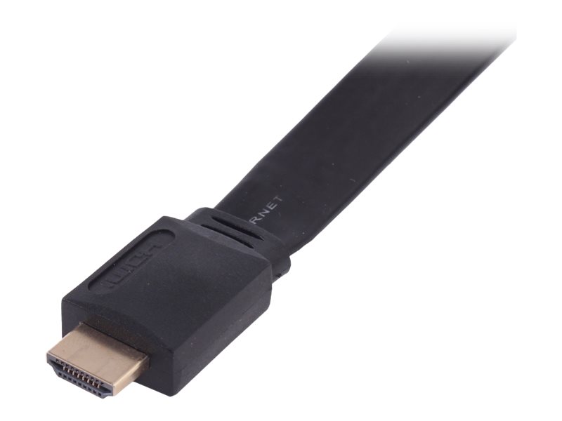 Uniformatic - Câble HDMI - HDMI mâle pour HDMI mâle - 15 m - noir - plat, support 4K - 12419 - Câbles HDMI