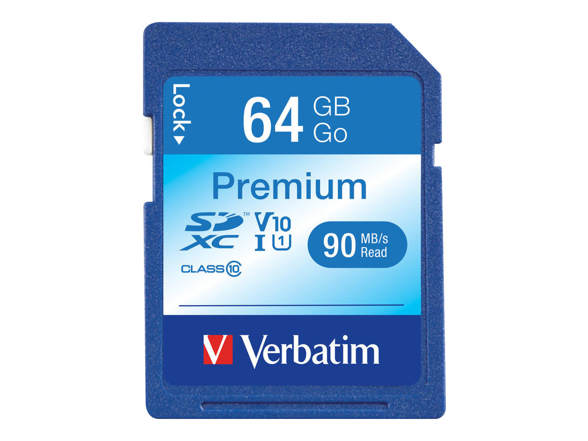 Verbatim Premium - Carte mémoire flash - 64 Go - Class 10 - SDXC - 44024 - Cartes flash