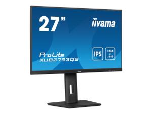 iiyama ProLite XUB2793QS-B6 - Écran LED - 27" - 2560 x 1440 QHD @ 100 Hz - IPS - 250 cd/m² - 1300:1 - 1 ms - HDMI, DisplayPort - haut-parleurs - noir, mat - XUB2793QS-B6 - Écrans d'ordinateur