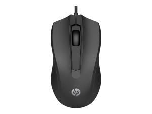 HP 105 - Souris - droitiers et gauchers - optique - 3 boutons - filaire - USB-A - noir - Smart Buy - 822M9UT#ABB - Souris