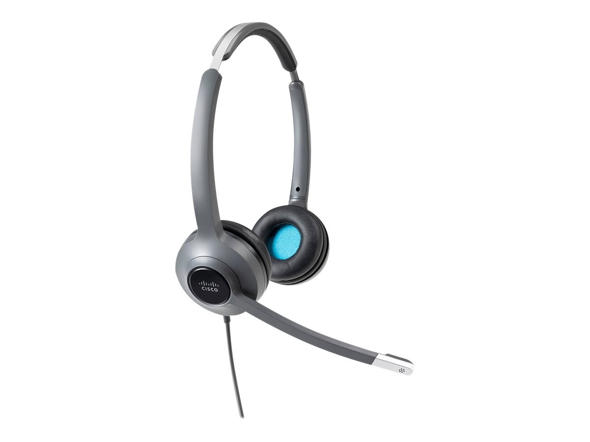 Cisco 522 Wired Dual - Micro-casque - sur-oreille - filaire - jack 3,5mm - CP-HS-W-522-USB= - Écouteurs