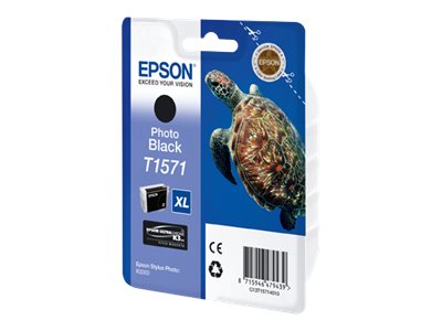 Epson T1571 - 25.9 ml - photo noire - original - blister - cartouche d'encre - pour Stylus Photo R3000 - C13T15714010 - Cartouches d'imprimante