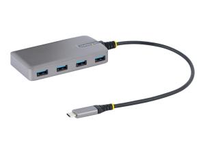 StarTech.com 4-Port USB-C Hub, USB 3.0 5Gbps, Bus Powered, USB Type-C to 4x USB-A Hub with Optional Auxiliary Power Input, Portable Desktop/Laptop USB Hub with 1ft (30cm) Attached Cable - USB Expansion Hub (5G4AB-USB-C-HUB) - Concentrateur (hub) - 4 x USB 3.2 Gen 1 + 1 x micro-USB - de bureau - 5G4AB-USB-C-HUB - Concentrateurs USB