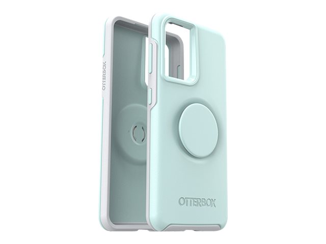 OtterBox Otter + Pop Symmetry Series - Coque de protection pour téléphone portable - polycarbonate, caoutchouc synthétique - sarcelle d'hiver des eaux tranquilles - pour Samsung Galaxy S21 5G - 77-82111 - Coques et étuis pour téléphone portable