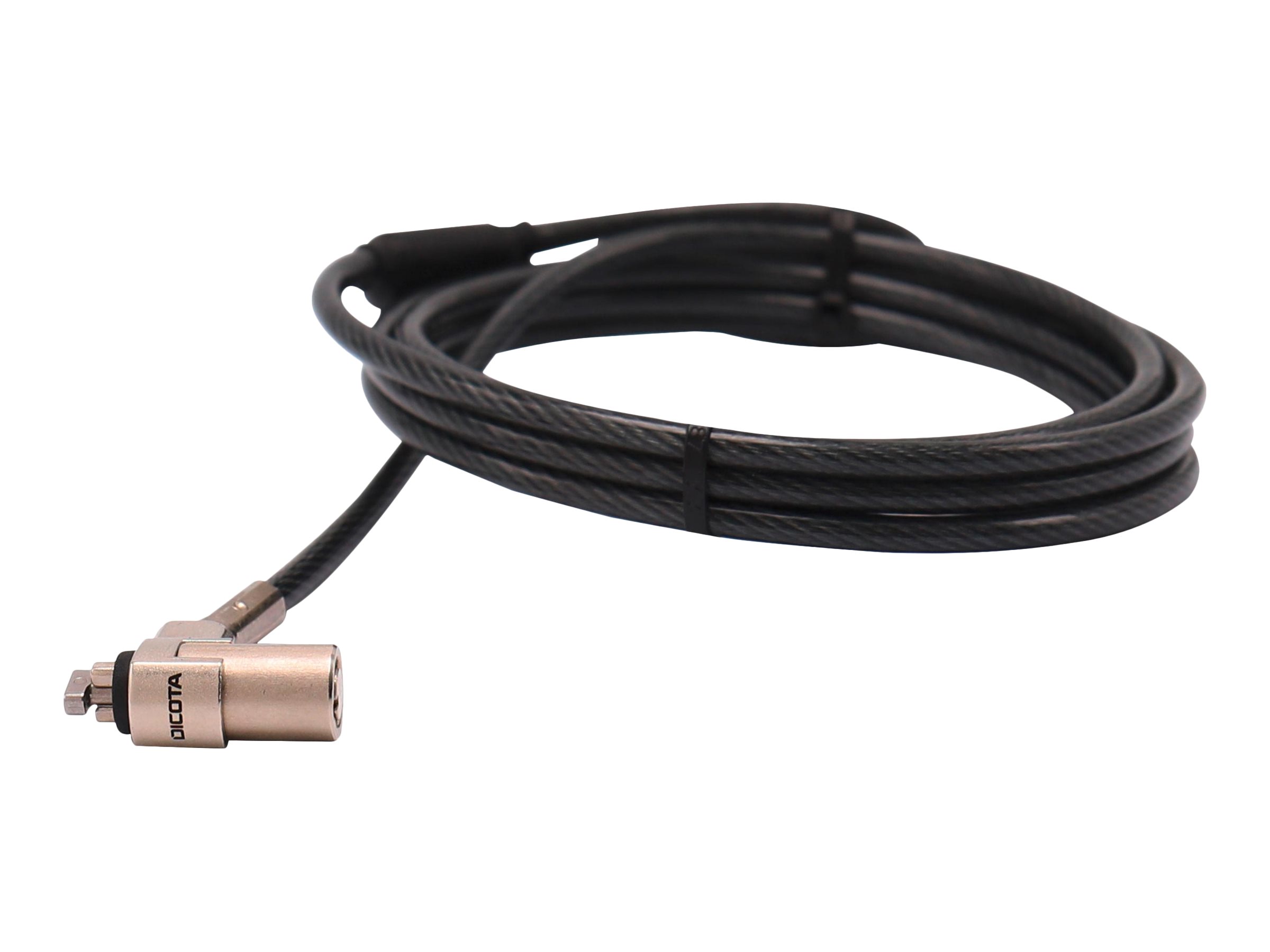 DICOTA Security T-Lock Ultra Slim V2 - Câble de sécurité - noir, argent - 2 m - D31831 - Accessoires pour ordinateur de bureau