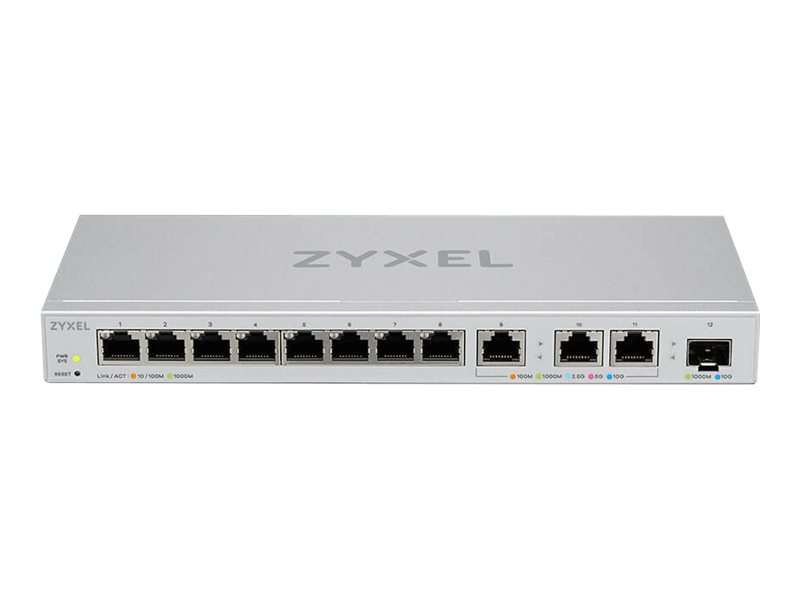 Zyxel XGS1250-12 - Commutateur - Géré - 8 x 10/100/1000 + 3 x 100/1000/2.5G/5G/10GBase-T + 1 x SFP+ - de bureau - XGS1250-12-ZZ0101F - Commutateurs gérés