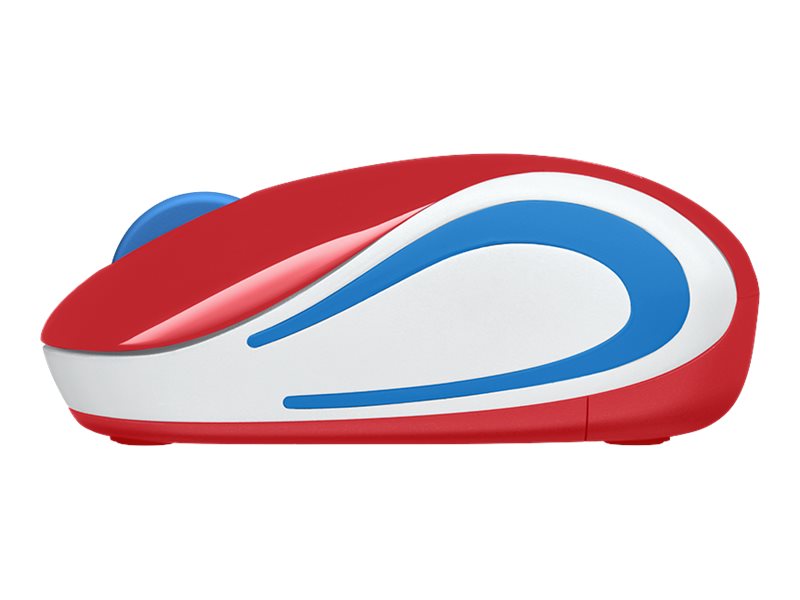 Logitech M187 - Souris - optique - 3 boutons - sans fil - 2.4 GHz - récepteur sans fil USB - rouge vif - 910-002732 - Souris