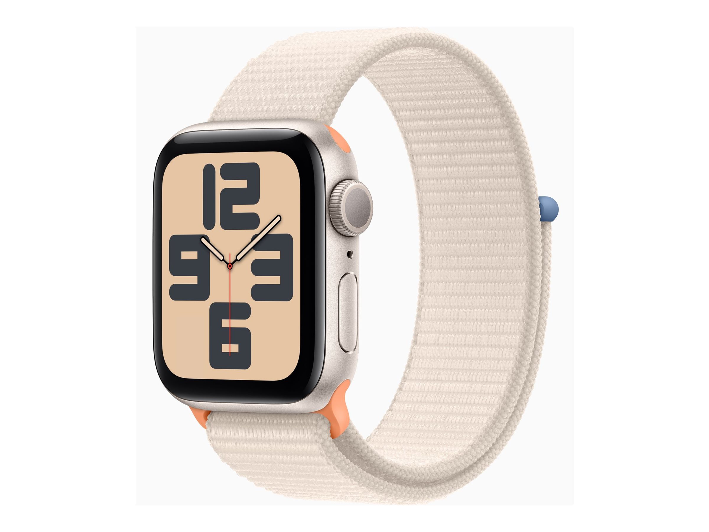 Apple Watch SE (GPS) - 2e génération - 40 mm - aluminium droit - montre intelligente avec boucle sport - textile - droit - taille du poignet : 130-200 mm - 32 Go - Wi-Fi, Bluetooth - 26.4 g - MR9W3QF/A - Montres intelligentes